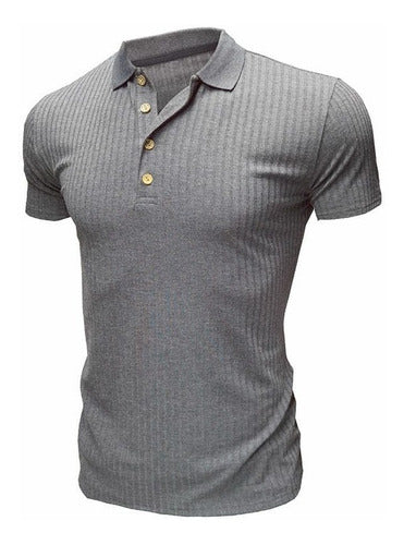 Men's Ribbed Polo Shirt